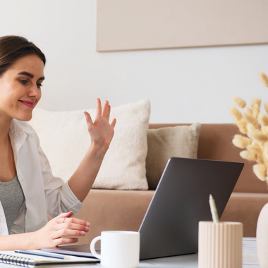 Woman doing a free online consultation for a Labiaplasty Surgery