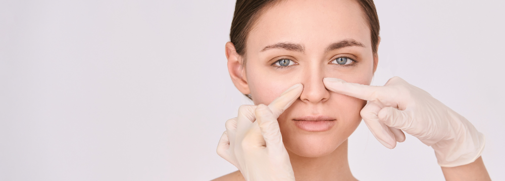 Woman undergoing examination for Rhinoplasty surgery in Australia, a procedure commonly known as a Nose Job